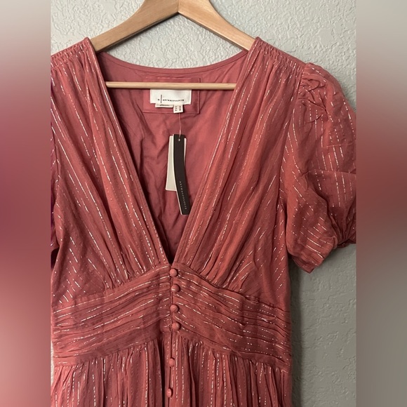 Anthropologie Katerina Lurex Puff Sleeve Dress women’s size 12 New with tags - Picture 2 of 5